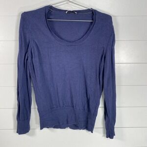 AnnaLaura Sweater Womens XL Blue Merino Wool Made in Italy Pullover Crewneck